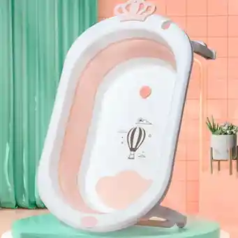 Bañera Tina Para Bebe Plegable Portail Rosada 8005
