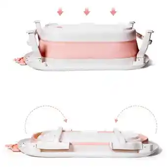 Bañera Tina Para Bebe Plegable Portail Rosada 8005