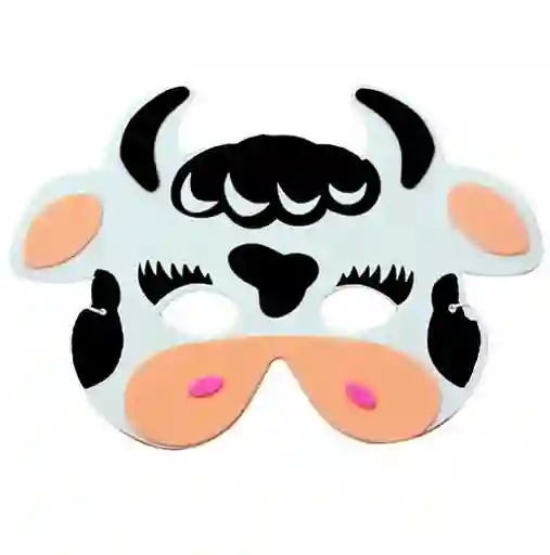 Antifaz Infantil En Foamy Motivo Vaca. Hora Loca, Halloween, Carnaval
