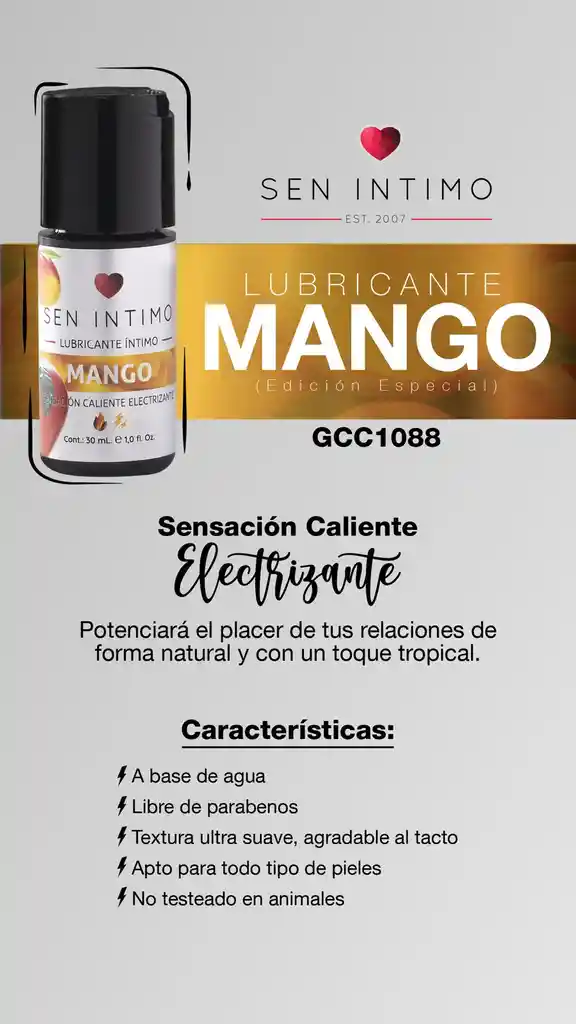 Electrizante Mango Edicion Especial X 30ml Sen Intimo