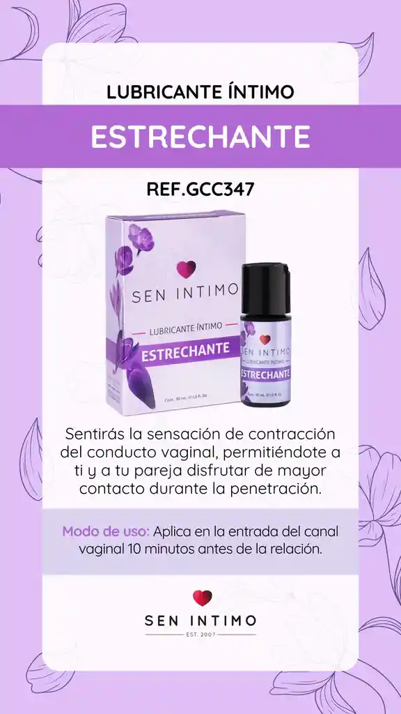 Lubricante Intimo Estrechante 30ml Sen Intimo