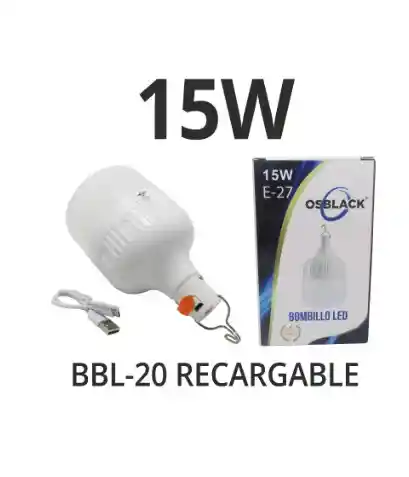 Bombilloled 15w Recarcable Osblack