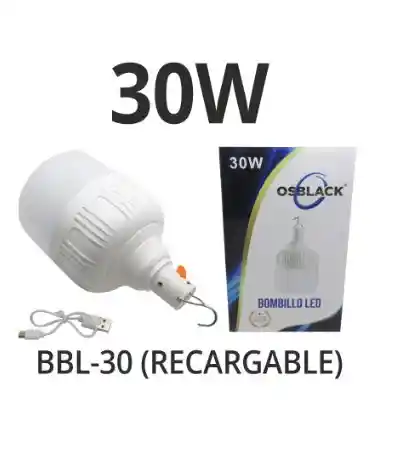 Bombillo Led 30w Recarcable Osblack