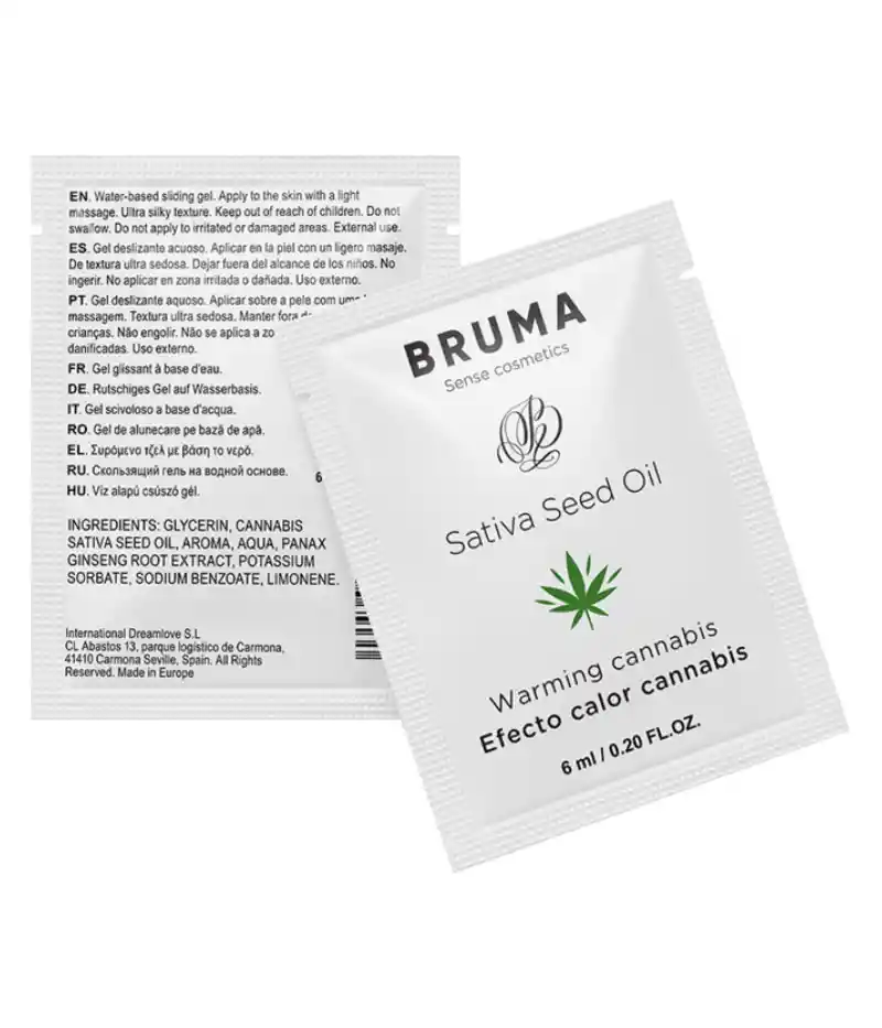 Gel Lubricante Caliente Sabor Cannabis Con Aloe Vera - Bruma 6ml