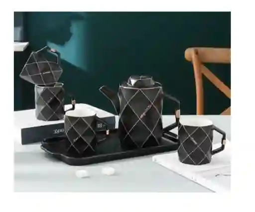 Juego Taza De Cerámica Negro