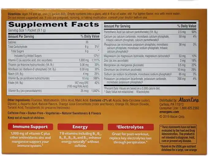 Emergen-c Inmune Vitamina C 30 Sobres Mandarina