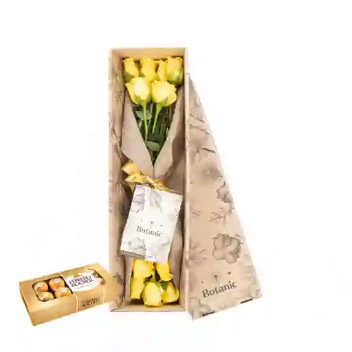 Caja De 12 Amarillas / Naranja Combo Chocolate Con Ferrero Rocher X 8
