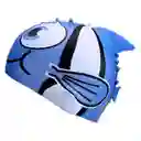 Gorros Niños Pez Natación 100% Silicona Originales Piscina - Azul