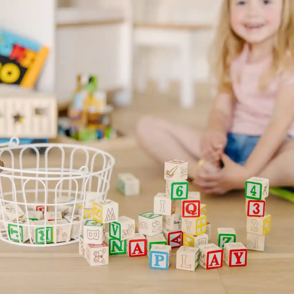 Cubos Abc 123 Didácticos En Madera Niños Niñas