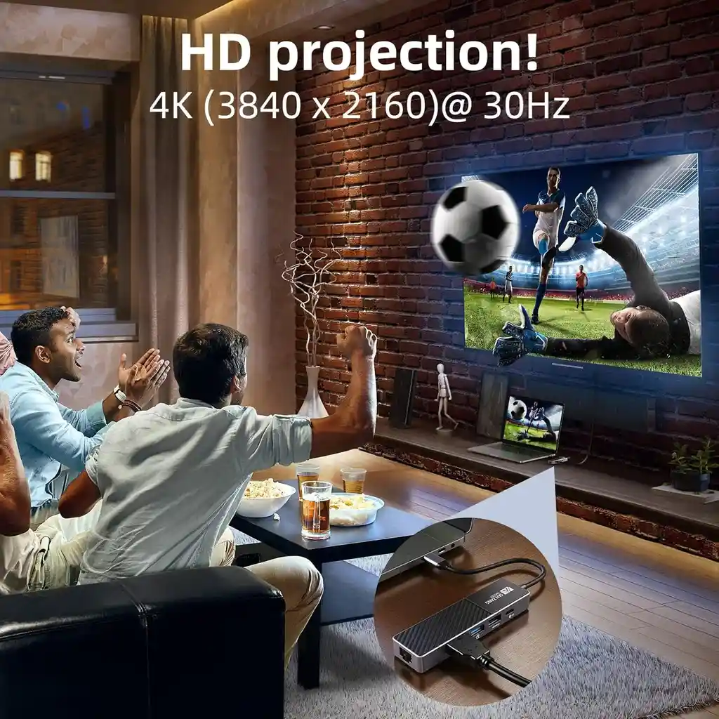 Adaptador Hub 5 Tipo C En 1 Zan Zang | X2 Usb, Hdmi, Rj45