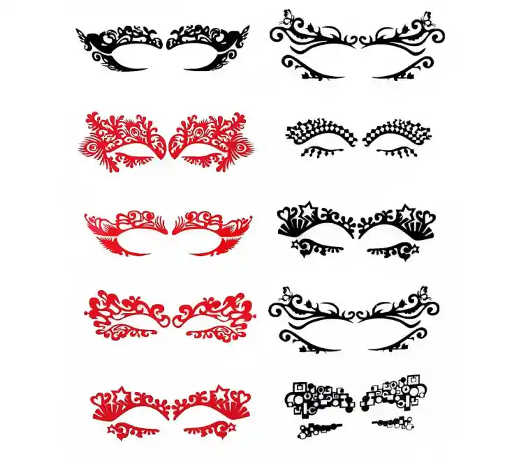 Set X 6 Par Sticker Artístico Para Ojos Maquillaje Tatuaje Disfraces Disfraz Halloween