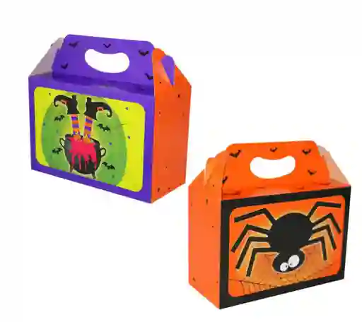 Paquete Caja Dulces Halloween Carton X6 Cajas 3 Motivos Decoracion Halloween