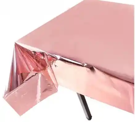 Mantel Para Fiesta Oro Rosa Metalizado