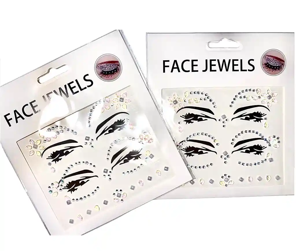 Gemas Adhesivas Para Ojos Piedras Para Maquillaje Hora Loca Carnaval Halloween Wz-2112