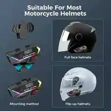 Gearelec Auriculares Bluetooth Para Casco De Motocicleta Con Pantalla.