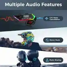 Gearelec Auriculares Bluetooth Para Casco De Motocicleta Con Pantalla.