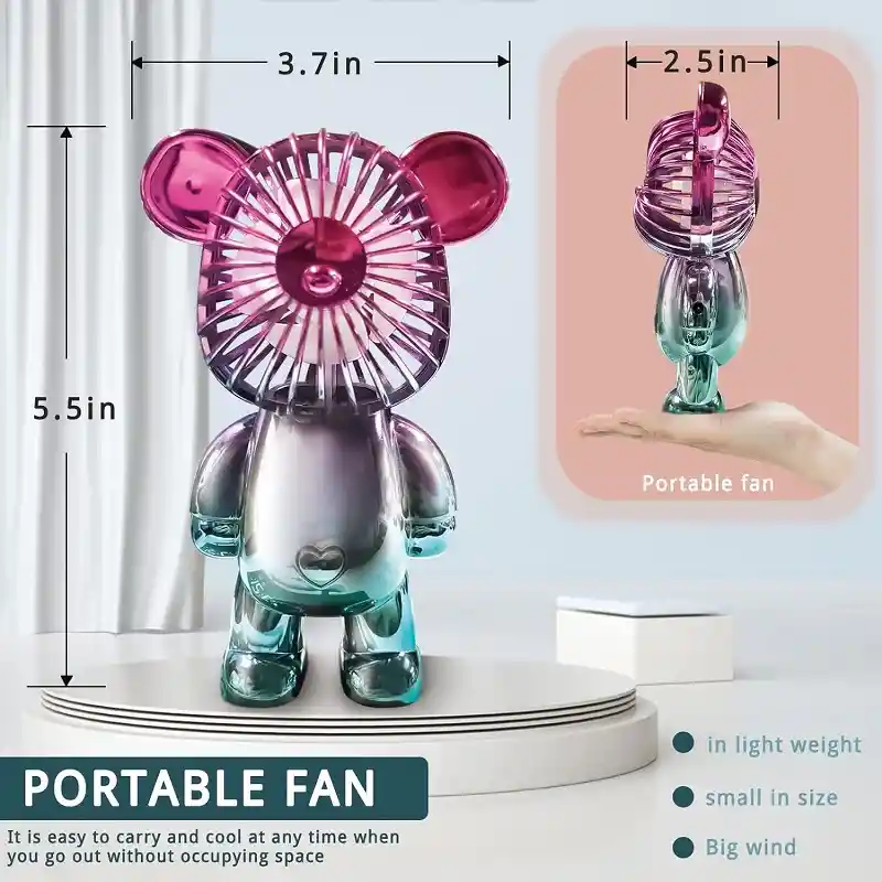 Ventilador De Oso Portatil Para Escritorio