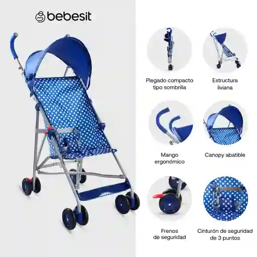 Coche Paseador Trip Plus Dots Blue