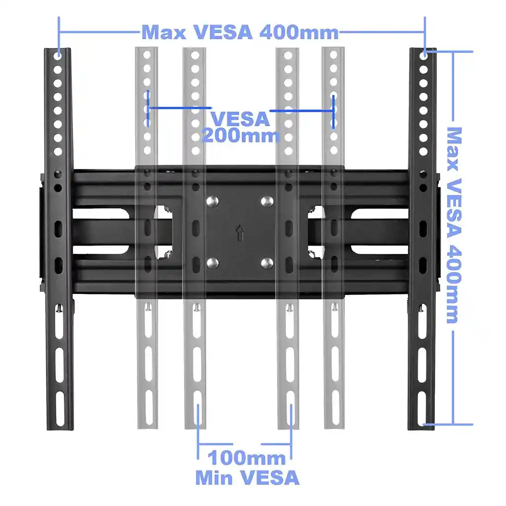 Soporte Base Pared Móvil Con Giro Tv 42 43 49 50 55 58 60 65"