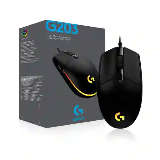 Logitech Mouse Gamer G203 Negro