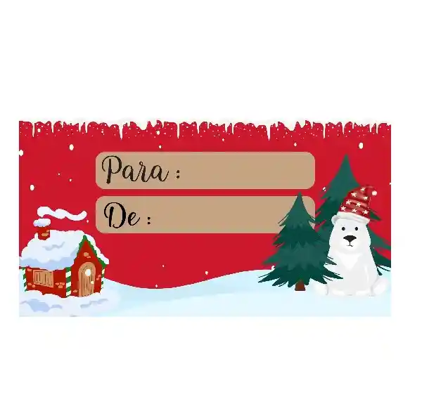 Tarjeta Navideña Roja De-para 7cm X 4cm