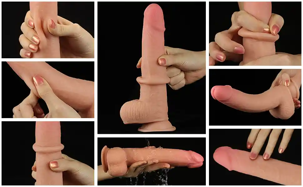 Dildo Lovetoy 9.0" Sliding Skin Dual Layer Dong Piel Realista