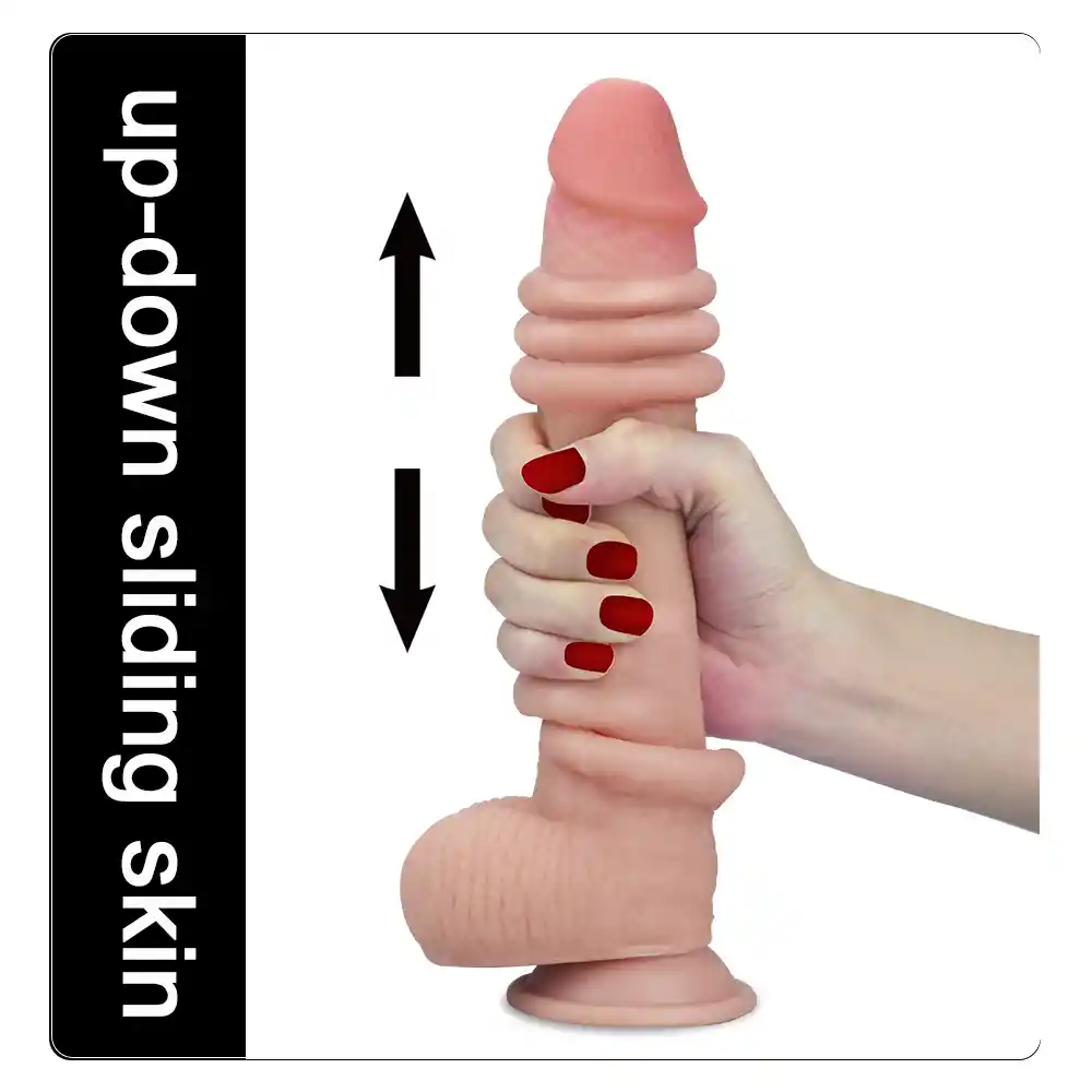 Dildo Lovetoy 9.0" Sliding Skin Dual Layer Dong Piel Realista