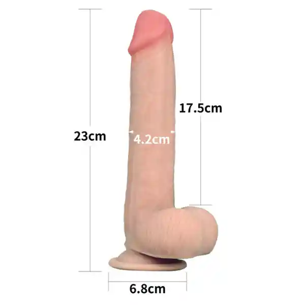 Dildo Lovetoy 9.0" Sliding Skin Dual Layer Dong Piel Realista