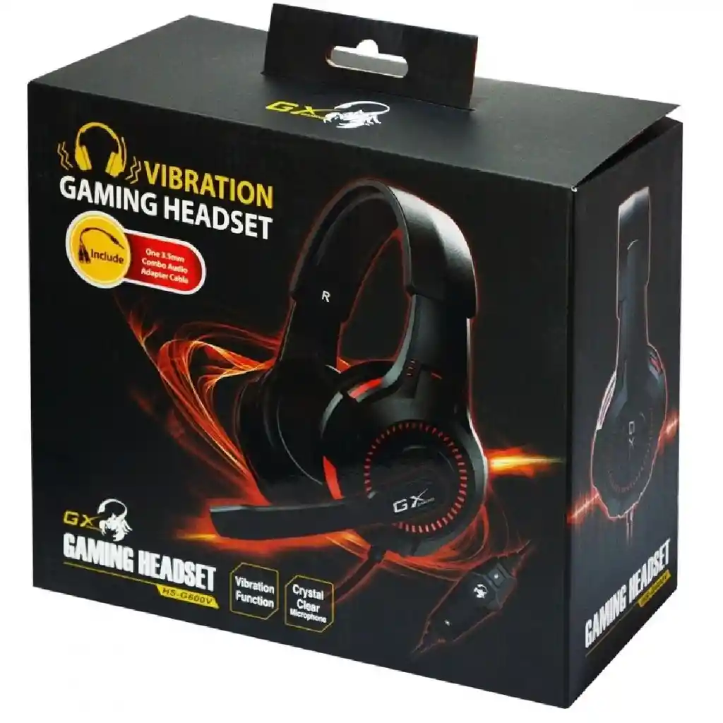 Audífonos Gamer Genius Gx Gaming Hs-g600v Negro Y Rojo