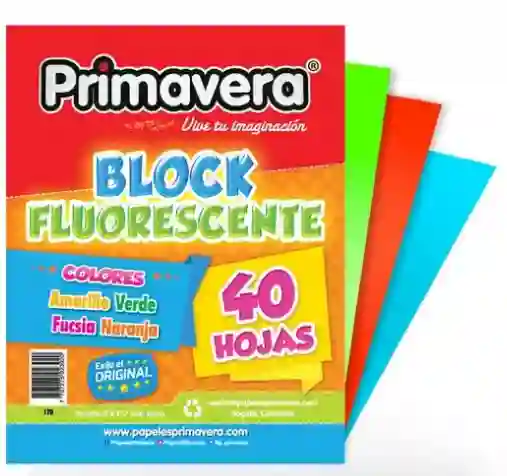 Block De Papel Iris En Tonos Fluorecentes Primavera Tamaño Carta 35 Hojas