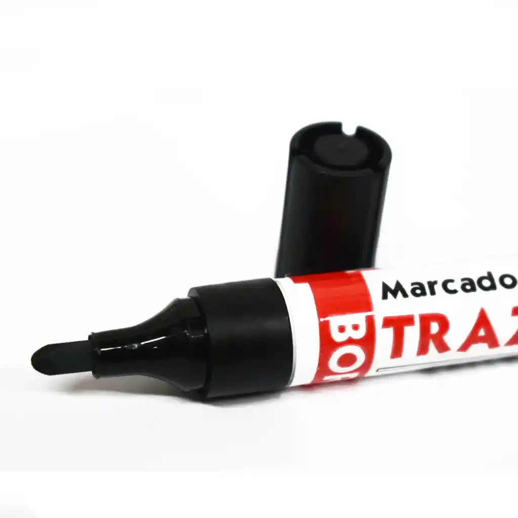 Marcador Borrable Recargable Trazo Negro Cuerpo Plastico Punta Redonda