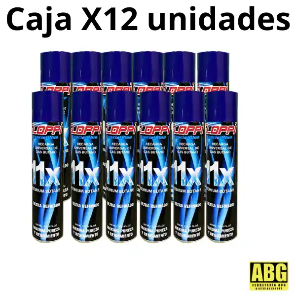 Caja X12 Unidades De Gas Butano Repuesto 11x Ultra Refinado (300ml)