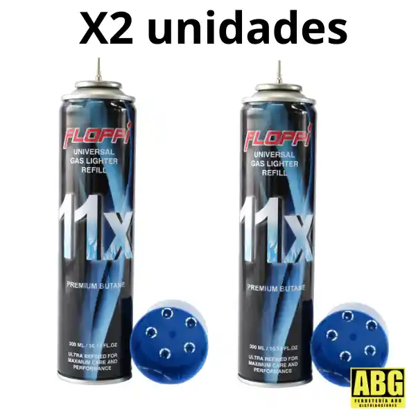 X2 Unidades De Gas Butano Repuesto 11x- Ultra Refinado (300ml)