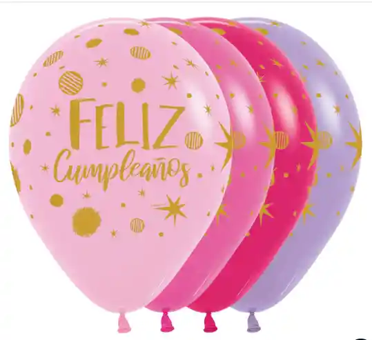 Bombas Globos R12 Fashion Surtido Feliz Cumpleaños Fiesta Destello Paquete X 10 Und Sempertex