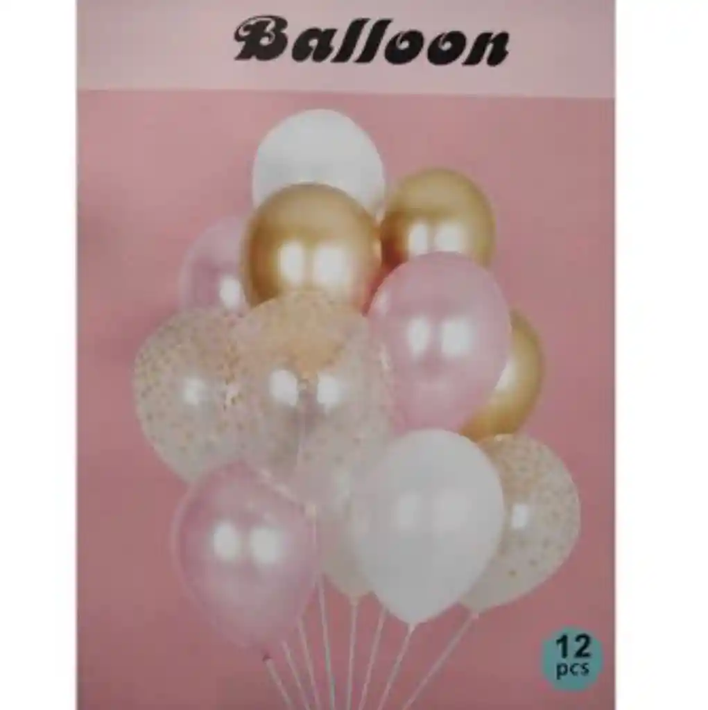 Globo Latex Colores Pastel Dorado X 12