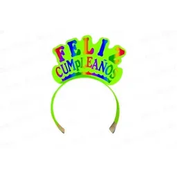 Balaca Tiara Diadema Feliz Cumpleaños Color Neon