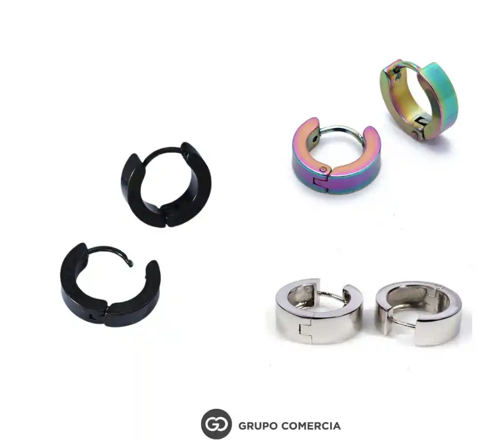 Arete Clásico Candonga Para Hombre Mujer En Acero Inoxidable