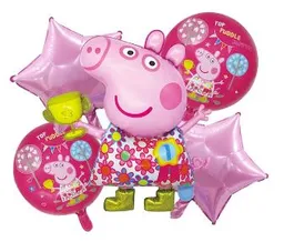 Bouquet Personaje Peppa Pig Globos X5