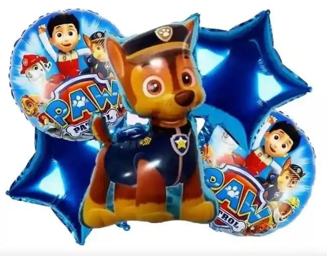 Bouquet Globo Bombas Skye Paw Patrol 5 Unds