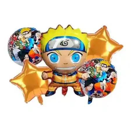 Bouquet Globo Bombas Naruto 5 Unds