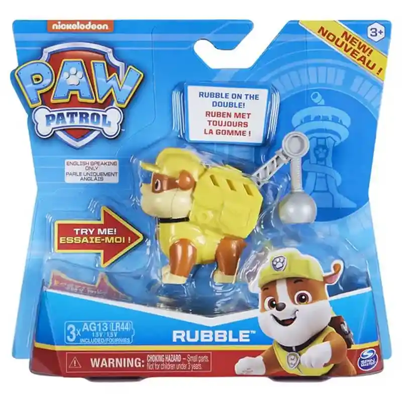 Figura Coleccionable Paw Patrol Cachorros Transf Rumbble