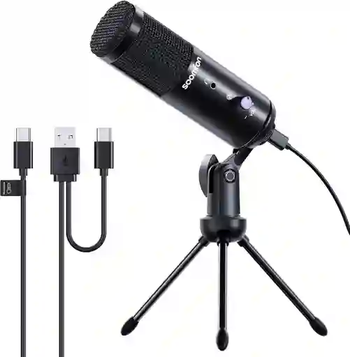 Microfono De Condensador Usb Tipo C Unidireccional Mute