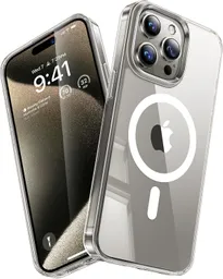 Estuche Rígido Transparente Para Iphone 15 Pro Max Compatible Con Magsafe