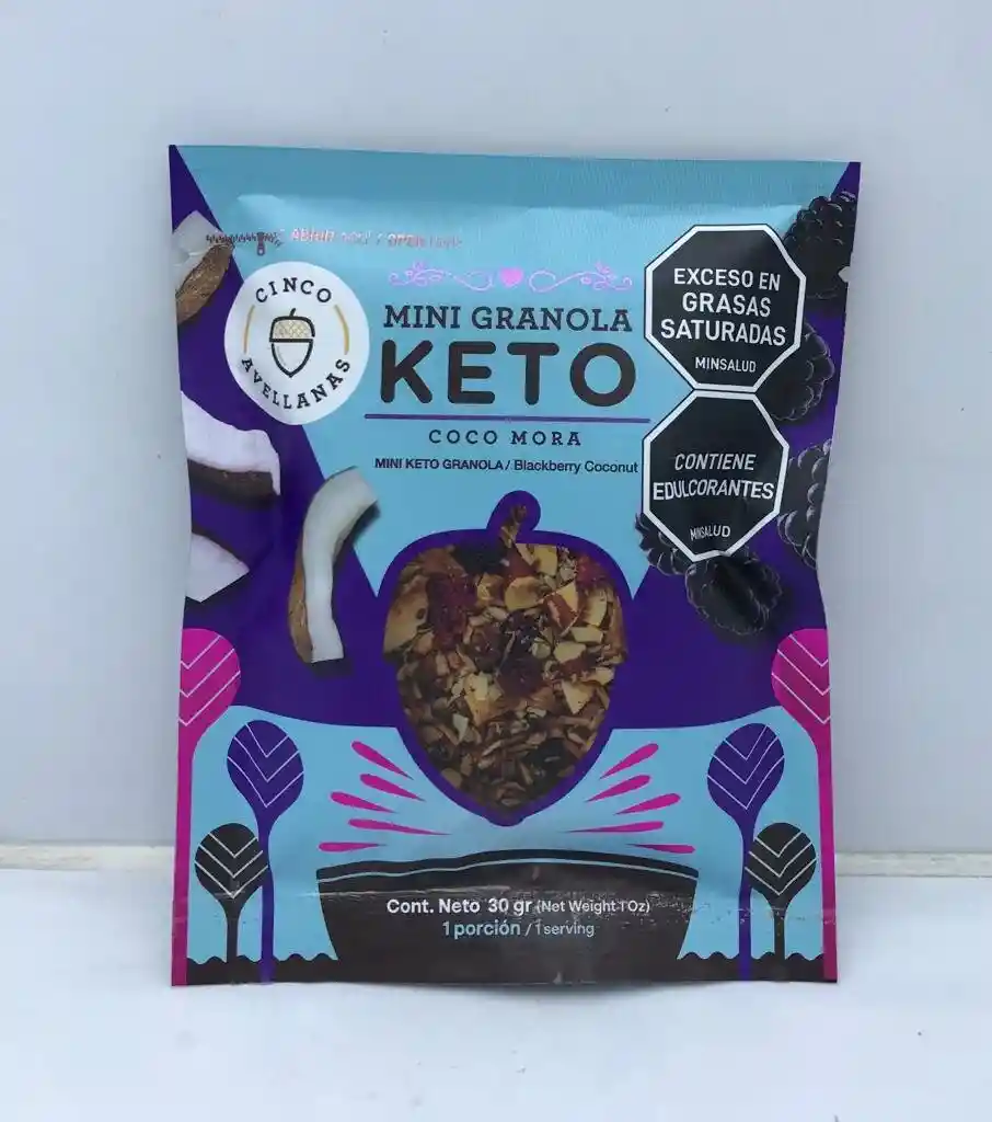 Granola Keto Coco Mora 30g Cinco Avellanas