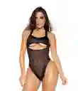 Talla S/m - Body Sexy Negro Con Transparencia