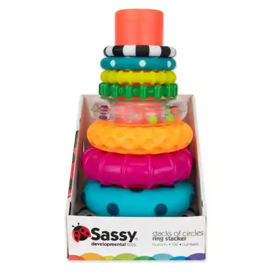 Juguete De Aprendizaje De Pila De Anillos Sassy Para Bebes