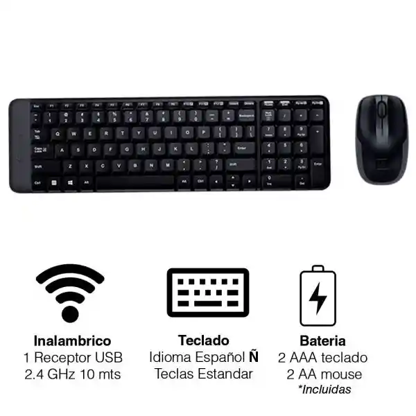 Logitech Mk220, Combo Inalámbrico: Teclado Compacto Y Mouse/ Combo Logitech Mk 220