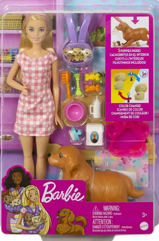 Muñeca Barbie Perritos Recién Nacidos.