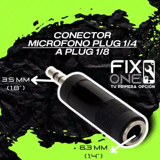 Conector Microfono Plug 1/4 A Plug 1/8
