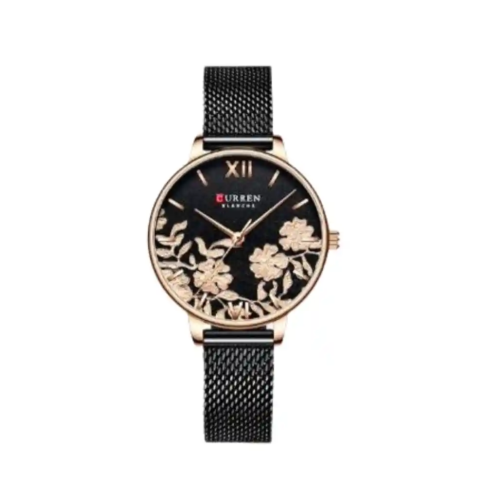 Reloj Analógico Pulsera Malla Acero Curren Original Para Dama